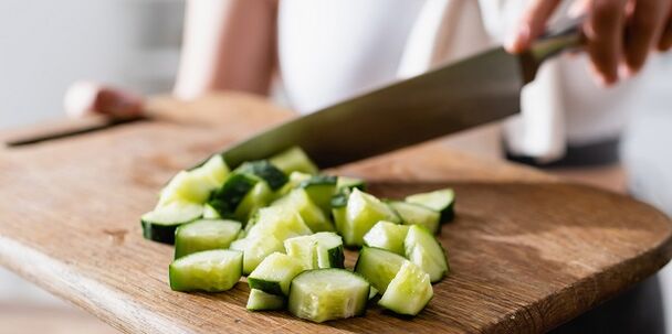 Gurkor - en grönsak med låg kalorihalt för avlastning