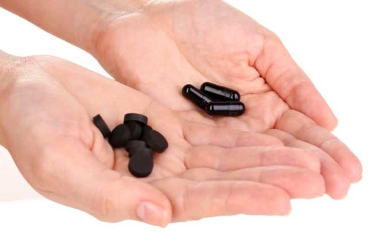 Aktivt kol för viktminskning i tabletter och kapslar