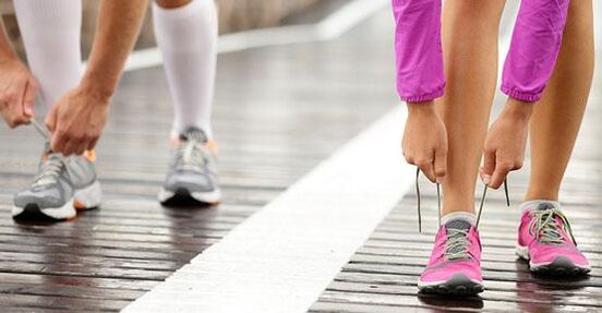 knyta skosnören innan du joggar för viktminskning